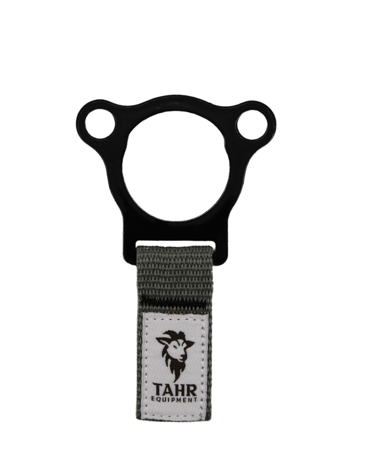 TAHR cap strap for 32oz narrow-mouth Nalgene bottles with a black aluminum ring and green strap