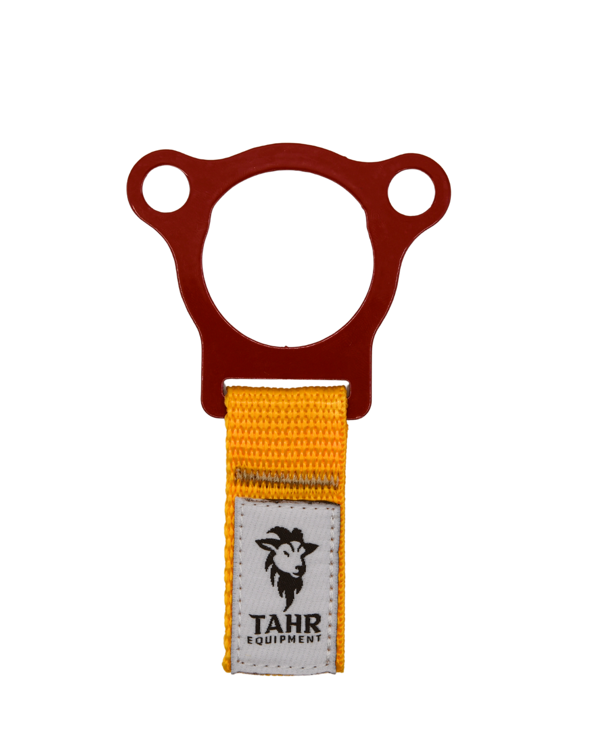 TAHR cap strap for 32oz narrow-mouth Nalgene bottles with a red aluminum ring and yellow strap